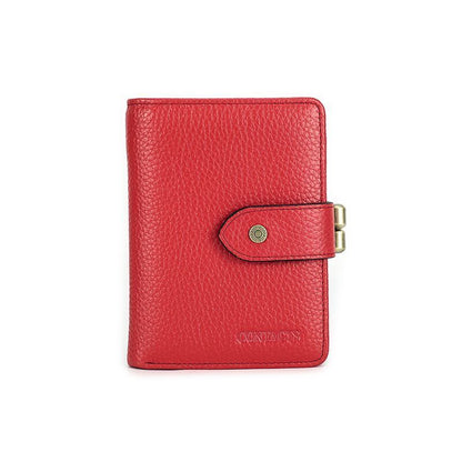 Kiss Lock Wallet RFID Genuine Leather Metal Frame Card Holder Coin Purse Handbag