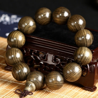 Jin Si Nan Ebony Dark Wood Buddha Bead Bracelet 20/18/15Mm Men's Bracelet