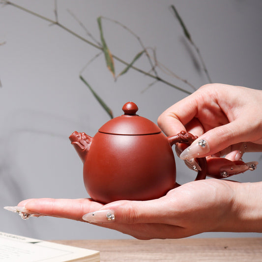 160ML Yixing Zisha Pottery Clovershrub Clay Mesh Dragon Egg Teapot Tea pot 龙蛋