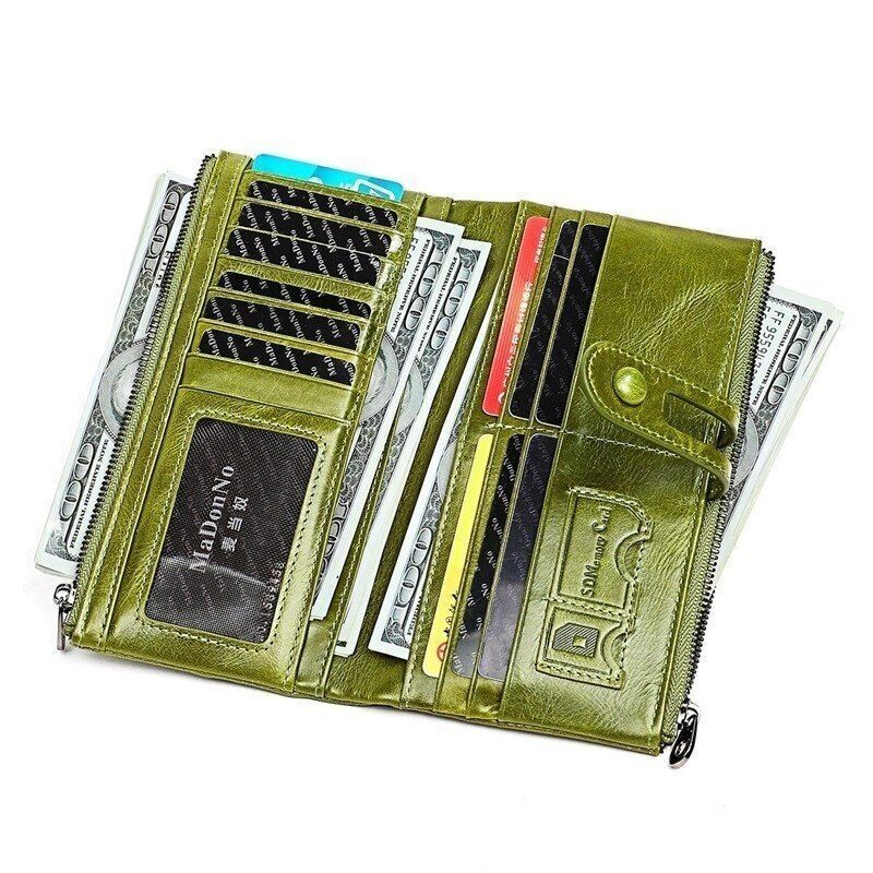 Wallet Women Leather Card Holder Wallet Long Zipper Purse Coin Purse Money Bags