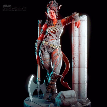 1/24 resin figure model Axe Beast Woman 3D printing unassembled unpainted