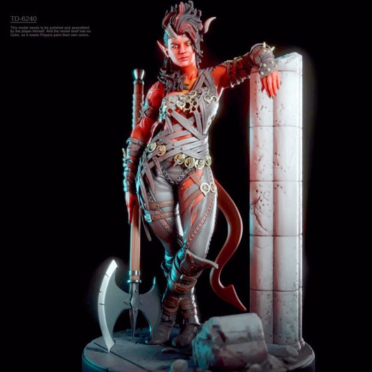 1/24 resin figure model Axe Beast Woman 3D printing unassembled unpainted