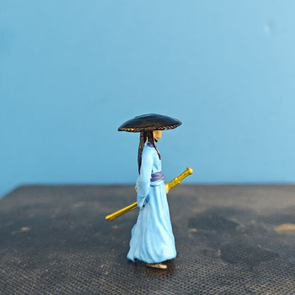 1.2"Brass Color Painting China Ancient Doll Bonsai Rockery Miniature Landscape