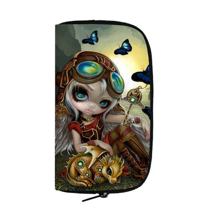Cartoon Gothic Wallets Cute Purse Clutch Bag Phone Holder Ladies Coin Bags Long