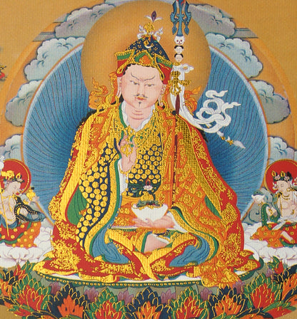 1pc New Buddhism Blessed Golden Scroll Thangka Rinpoche Padmasambhava Guru