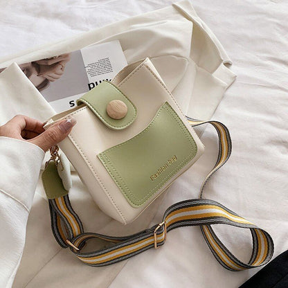 Small Bucket Shoulder Bag Synthetic Leather Messenger Bag Crossbody Bags Casual