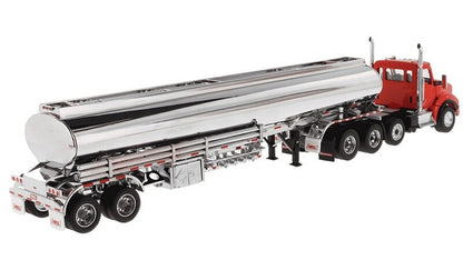 1:50 DM T880S SBFA Tandem Day Cab Tanker Trailer Container Truck Diecast Model