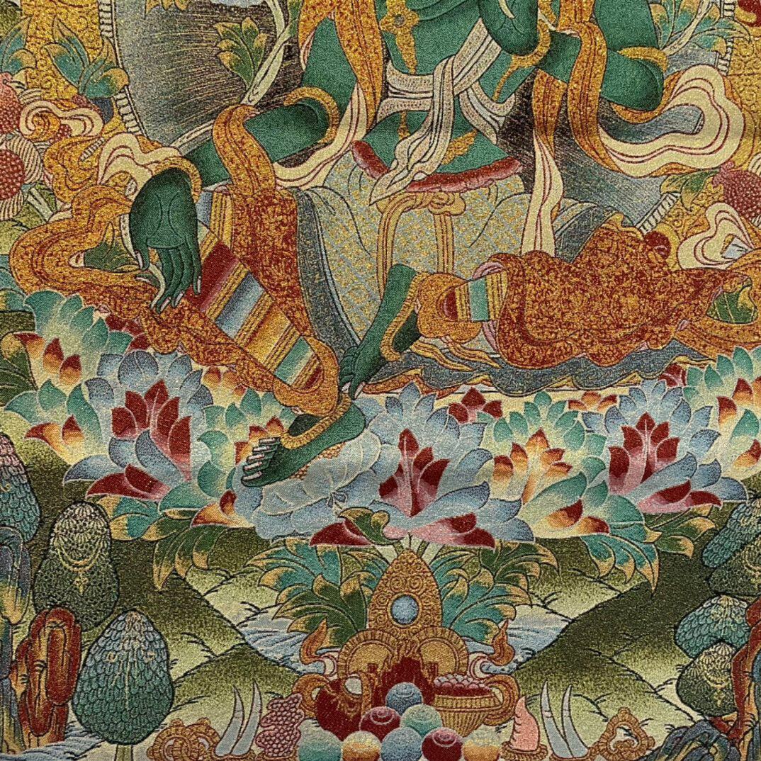 Ancient Tangka Embroidery Guanyin Bodhisattva in Tibet, China 60*90CM（绿度母001）