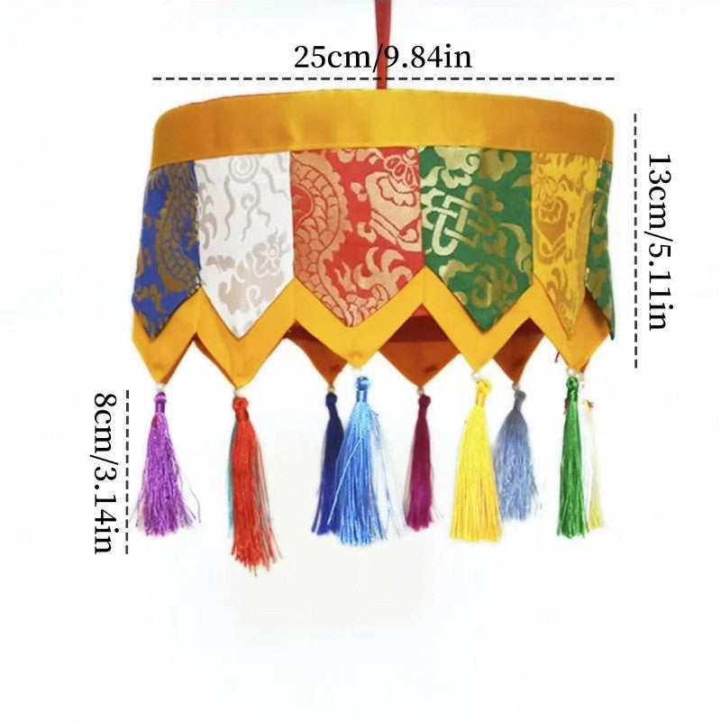 25cm Tibetan Dragon-Patterned Treasure Umbrella Buddhist Item Home Decoration