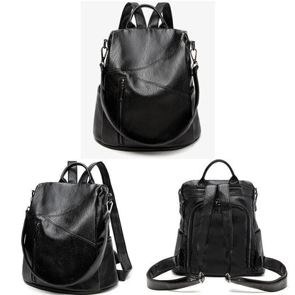 Backpack Soft Leather Large Bag Traveling Laptop Bags Polyester Hasp Zipper 1 PC