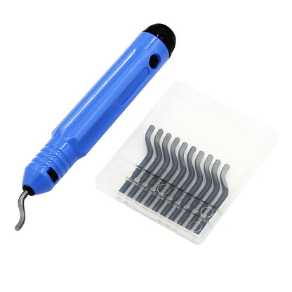 1Set 360 Degree Rotary Deburring Tool Kit 1 Handle & 10 HSS Blades Replace Parts