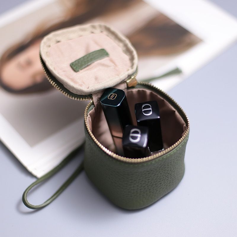 Leather Cosmetic Bag Fashion Case Makeup Bag Clutch Mini Bag Pouch 8*8*7.5 CM
