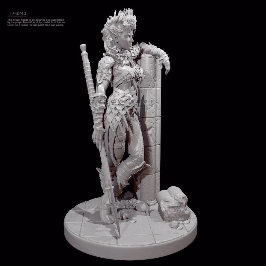 1/24 resin figure model Axe Beast Woman 3D printing unassembled unpainted