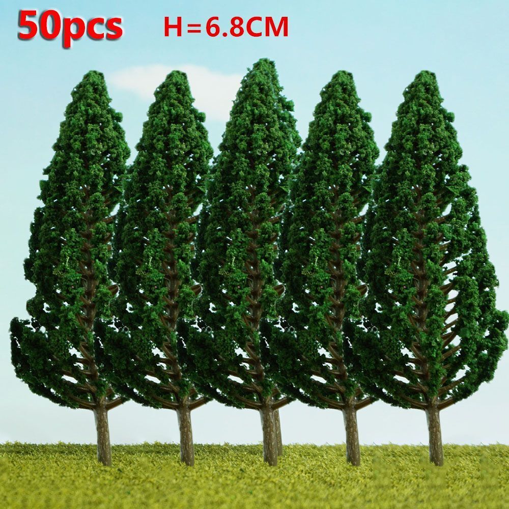 Artificial Miniature Tree 20-70Pcs Plastic Train Scenery Railroad Building Decor