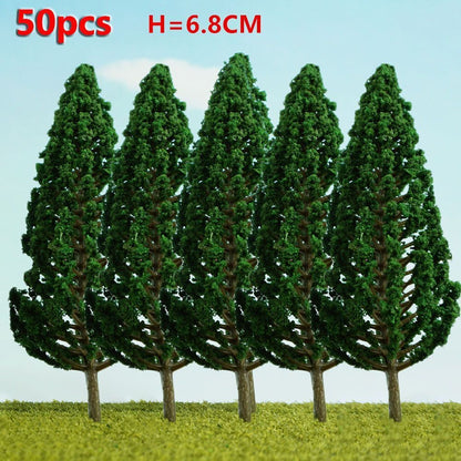 Artificial Miniature Tree 20-70Pcs Plastic Train Scenery Railroad Building Decor