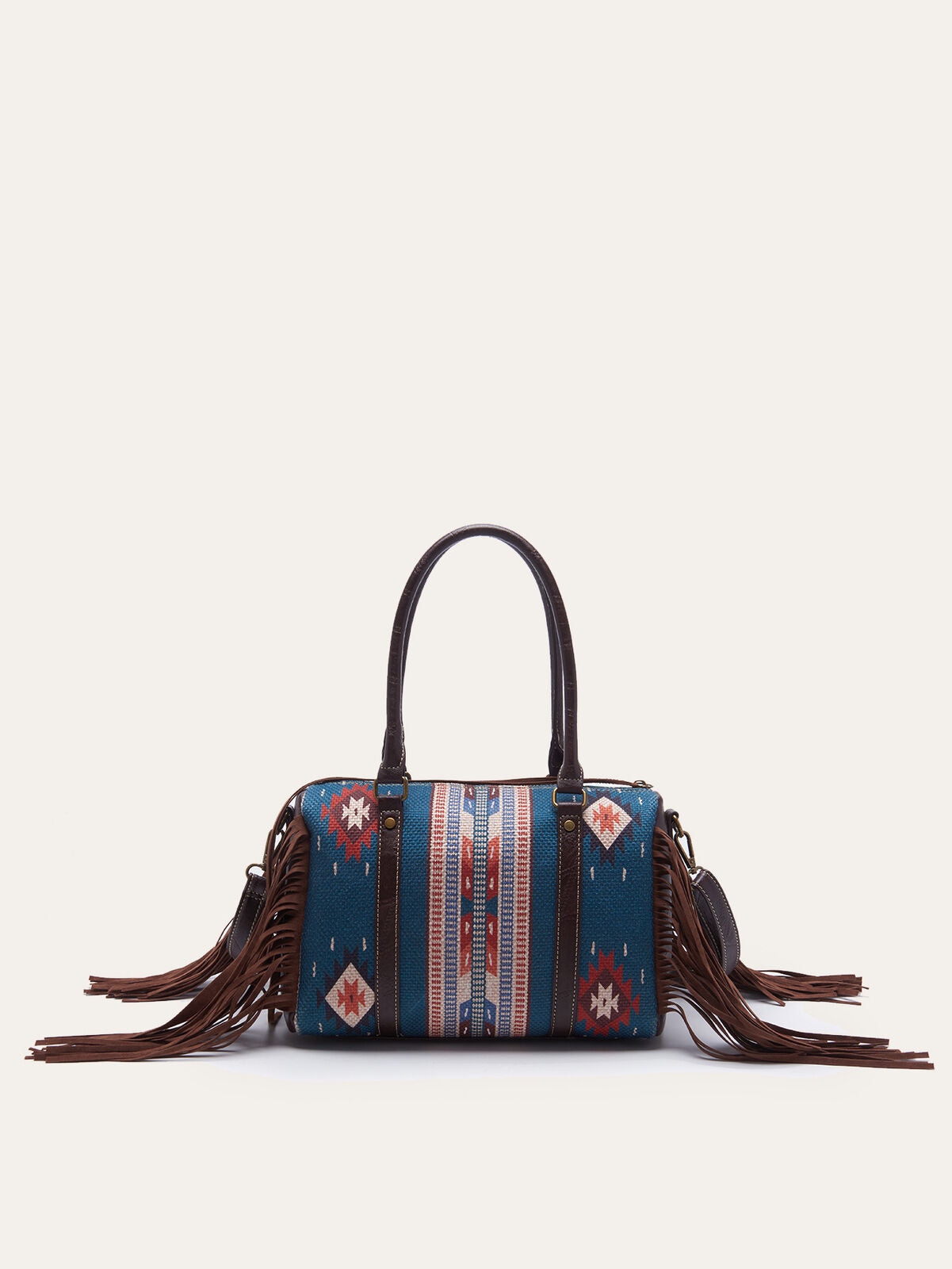 Celela Retro Handwoven Tassel Cotton Shoulder Handbag Women Square Small Bag