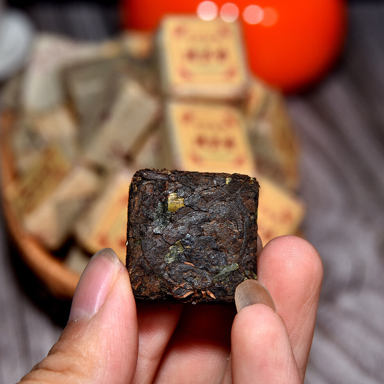 500g Yunnan Pu'er tea glutinous fragrant ripe tea mini small square brick tea