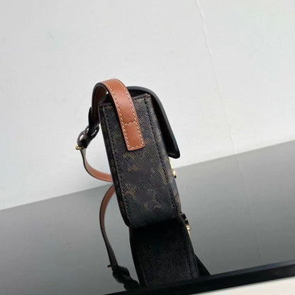 Genuine Leather Single Shoulder Bag Split Messenger Bag Luxury Small Square Bag