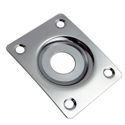 Silver Guitar Output Metal Jack Plate Square for Electric Bass Guitar Tele d