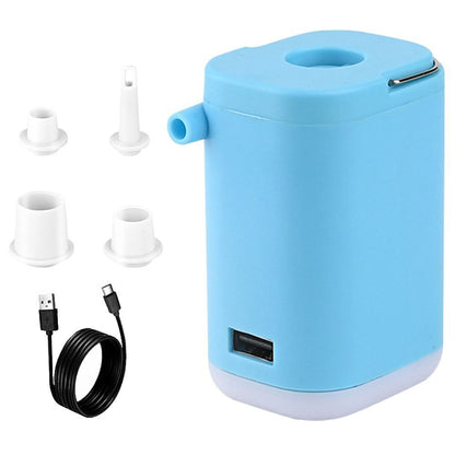 Wireless Inflator Pump Camping Light Electric Pump 100lm 4000pa Usb Rechargeable