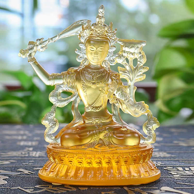 11.5CM Glass Vajra Bodhisattva Offering Buddhist Articles Decoration