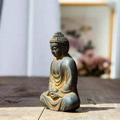 Chinese Vairocana Buddha Statue Cast Iron Retro Home Decoration Paperweight