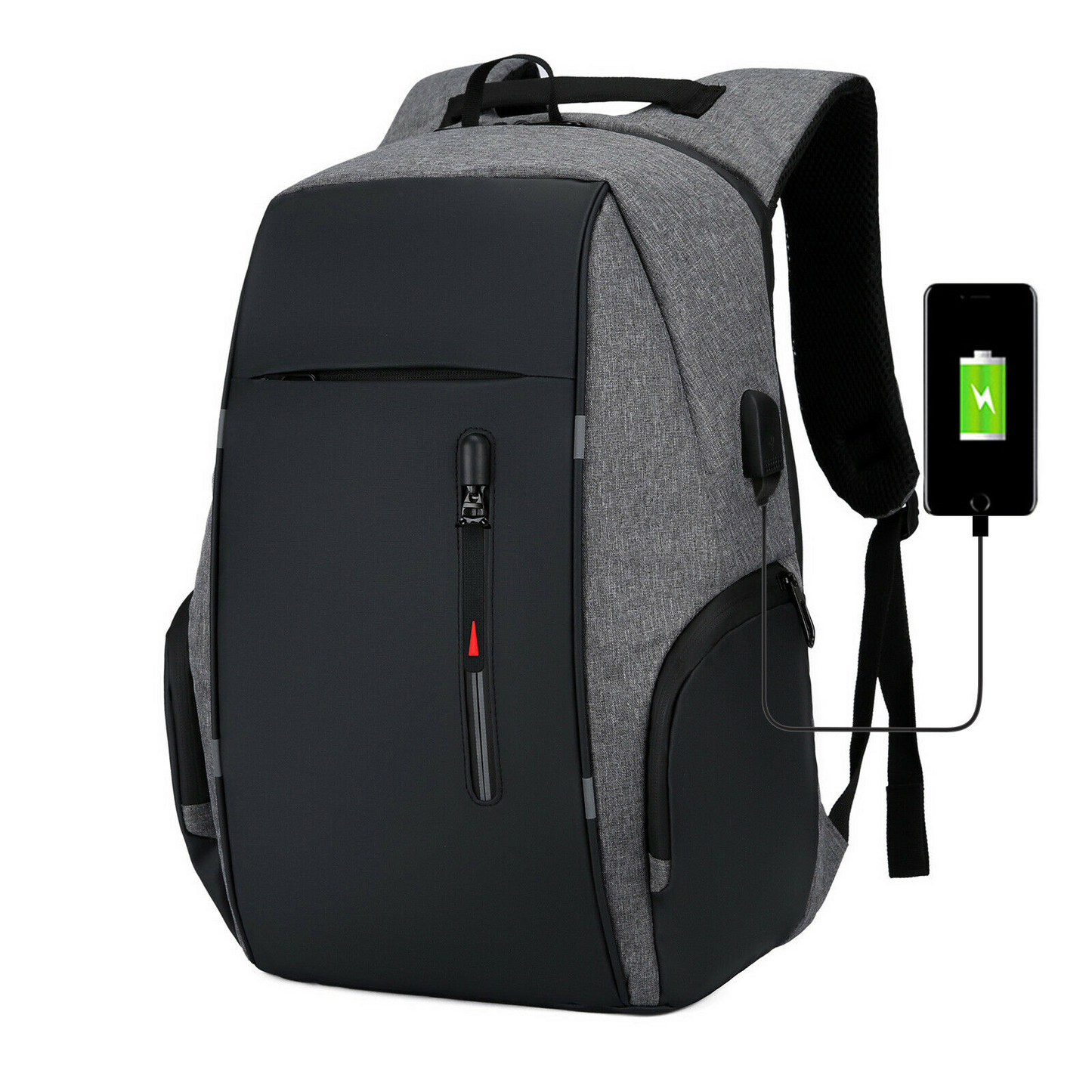 Men Women 17'' Backpack Bookbag School Travel Laptop Rucksack Zip Bag USB Port
