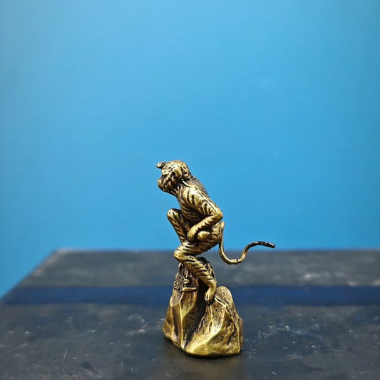 30mm Brass Stone Monkey Mini Statue Rockery Moss Micro Landscape Model Ornament