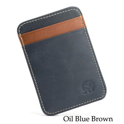 Leather Thin Mini Card Wallet Card Case Cash Change Pack Pocket 102 * 68 mm Bag