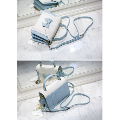 Cute Bow Shoulder Bag Handbag Synthetic Leather Crossbody Clutch Polyester Lace