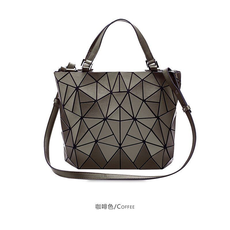 Hologram Bag Frosted Matte Crossbody Bag Bucket Purse Geometric Shoulder Handbag