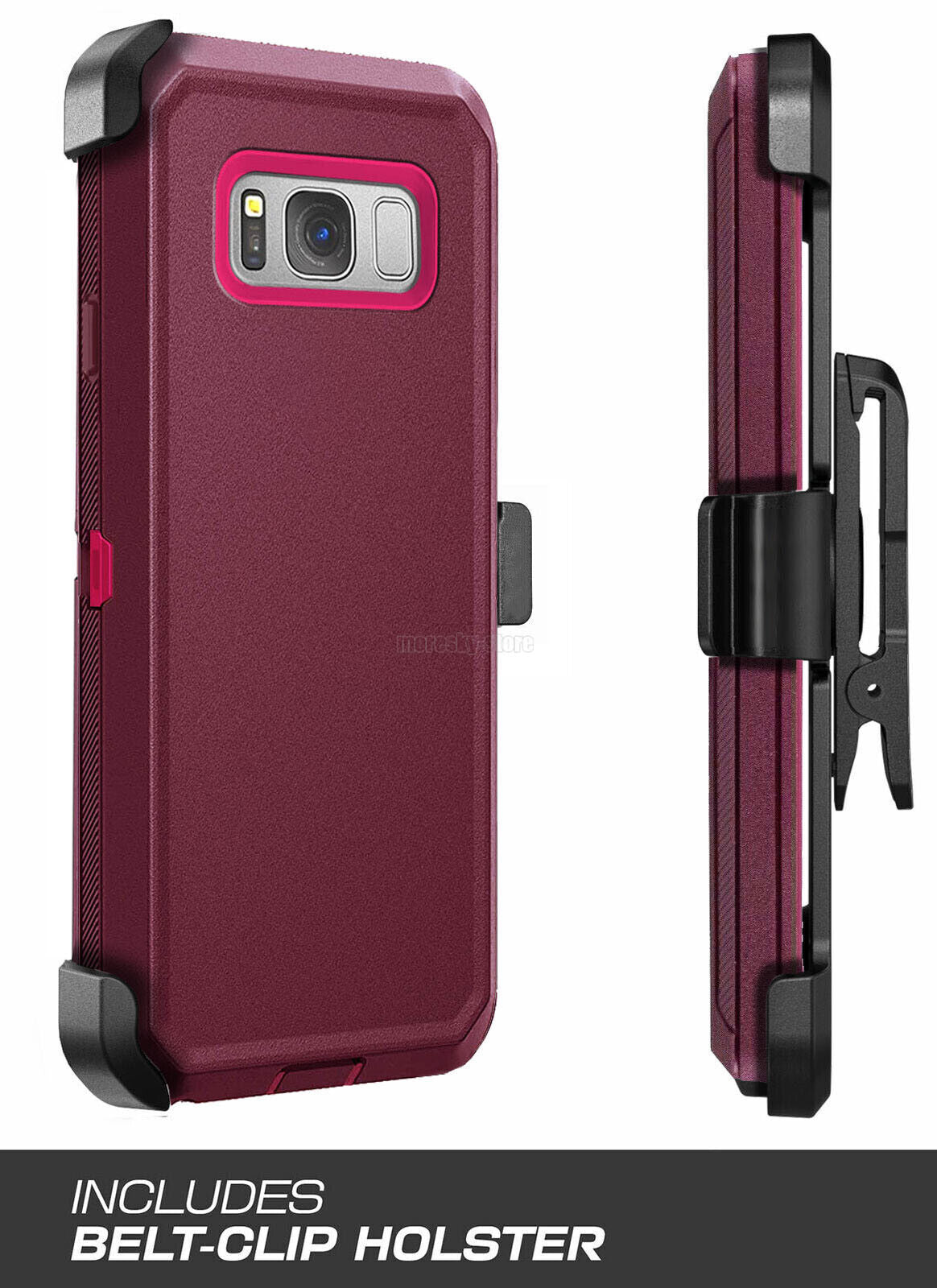For Samsung Galaxy S8 Plus Heavy Duty Rugged Hard Soft Case / Clip Holster Stand
