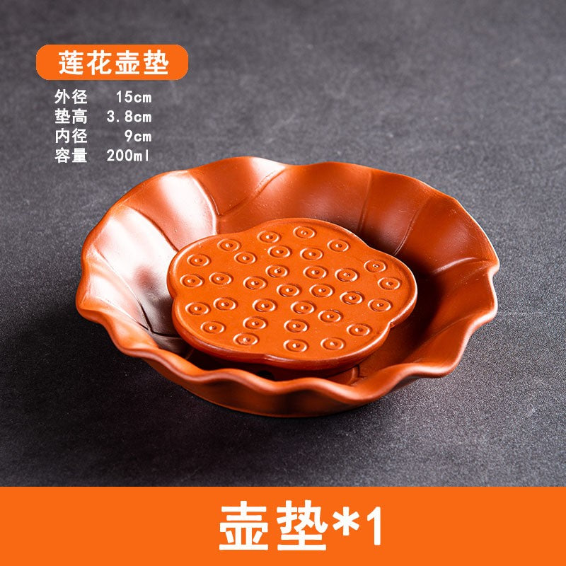 Purple Clay Teapot Mat Storage Water Dry Pot Holder Teapot Base