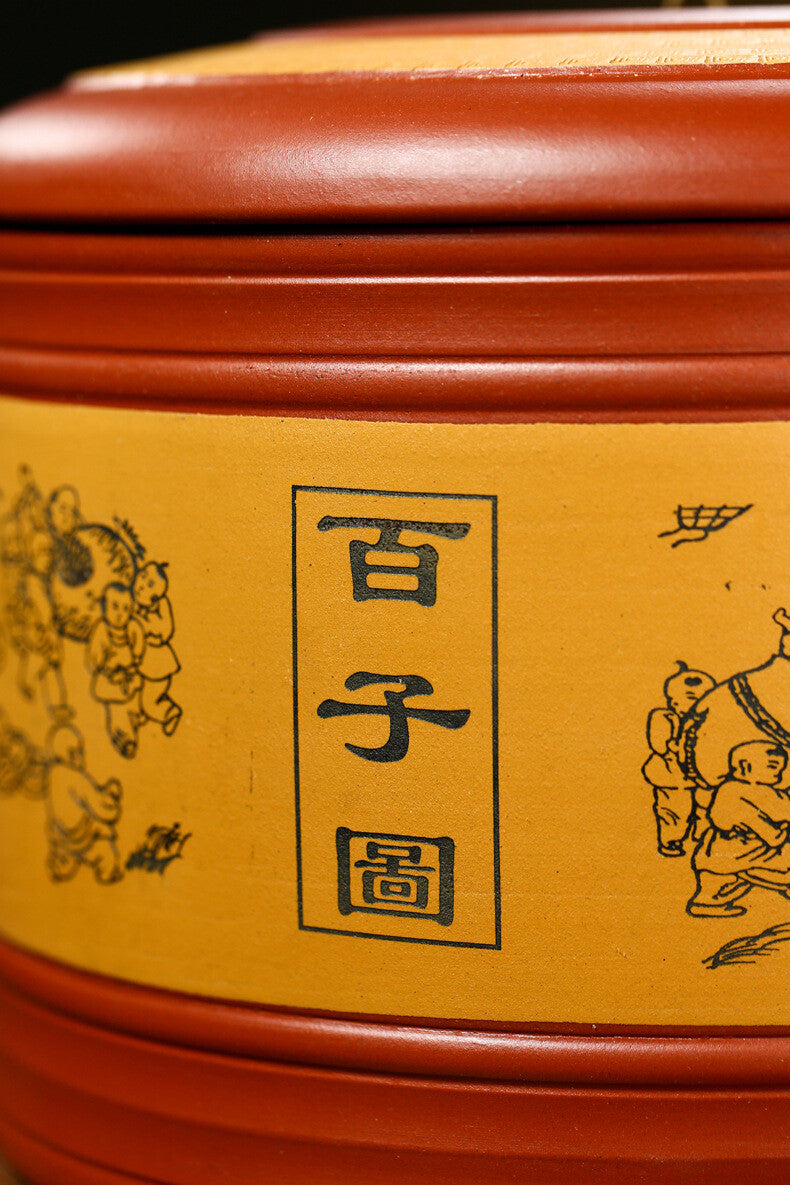 Handmade Tea Canister Sealed Health Care Real Yixing Zisha Dahongpao Clay Caddy