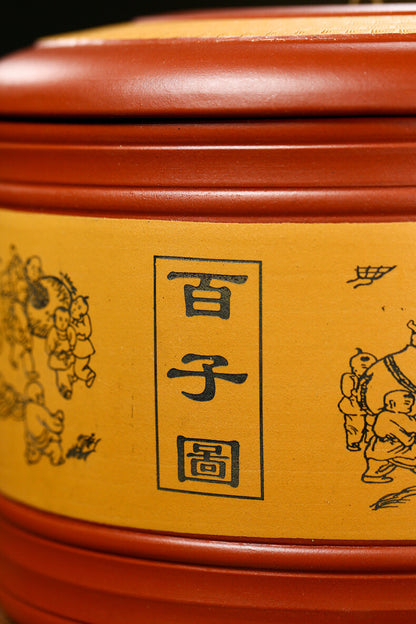 Handmade Tea Canister Sealed Health Care Real Yixing Zisha Dahongpao Clay Caddy