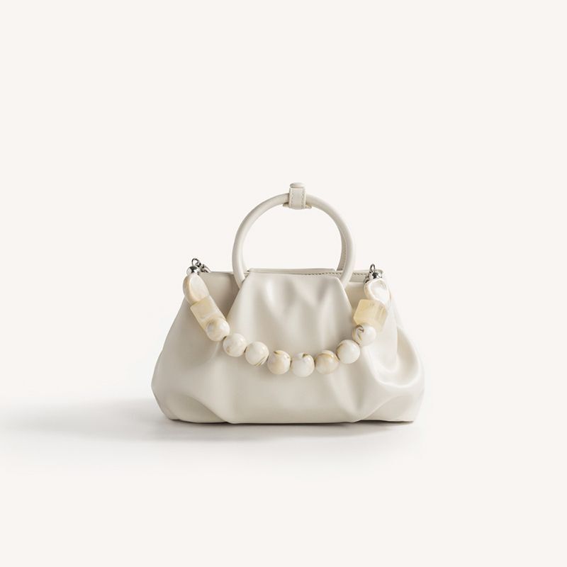 Ring Handbags Pearl And Marble Decoration Shoulder Bag Delicate Crossbody Purse