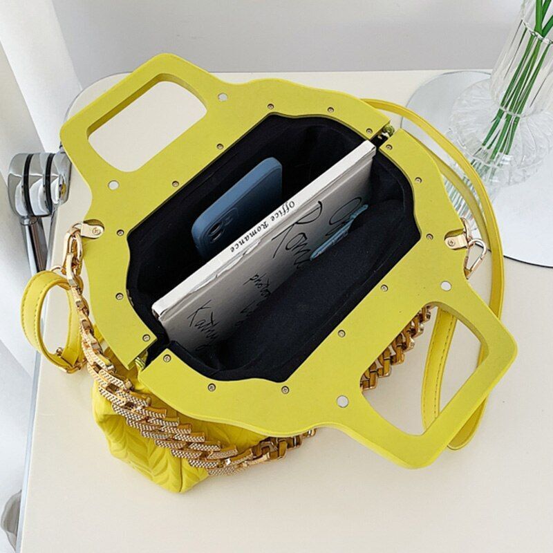 Clip Shell Bag Chain Crossbody Fold Totes Evening Clutch Handbag Shoulder Purse