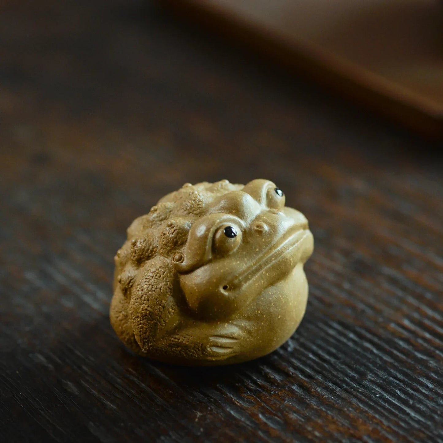 Yixing Purple Clay Tea Pet Golden Toad Figurine Sculpture Ornaments Handmade