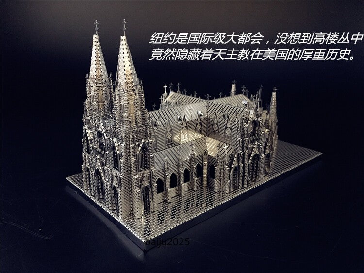 3D Puzzle Metal Assembly Cathedral Model Kits DIY Jigsaw Toy Creative Toys