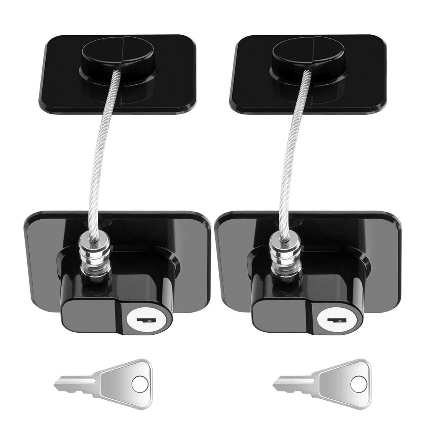 2 Pack Fridge Lock Freezer Lock with 2 Key for Child Safety, for Cabinet Locks
