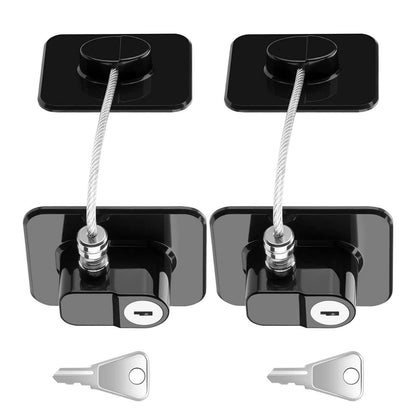 2 Pack Fridge Lock Freezer Lock with 2 Key for Child Safety, for Cabinet Locks