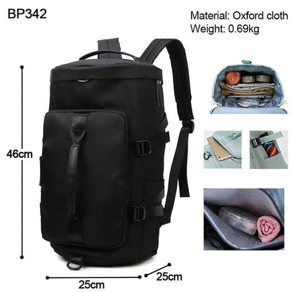 Large Shoulder Travel Backpack Weekend Sports Zipper Multifunction Crossbody Bag