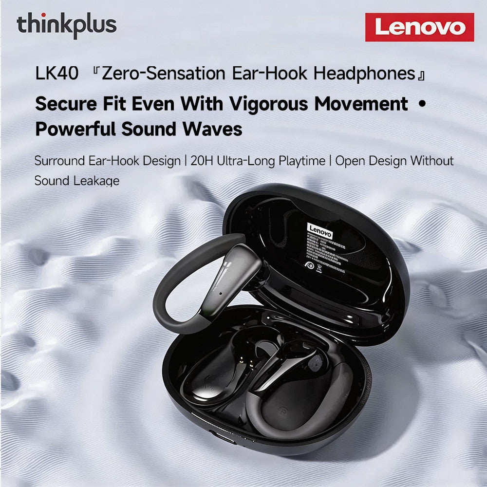 Lenovo thinkplus LK40 OWS Open‑Ear Earbuds BT5.4 13mm 20h Type‑C Ear‑Hook Sports