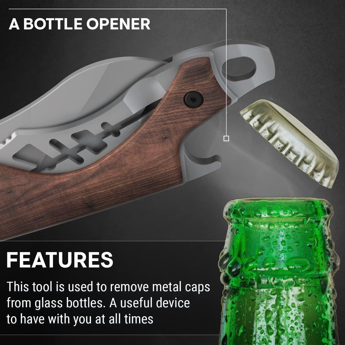 Small Pocket Knife for Men - 5.7’’ Keychain Knife with Bottle Opener - Box Cutte