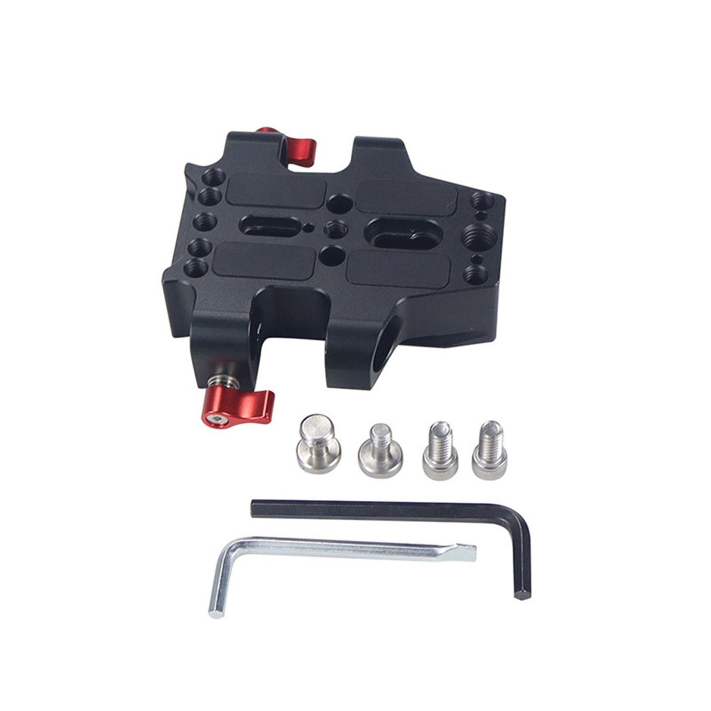 1/4"&3/8" Anti-Slip Camera Alloy Cage Baseplate With Dual 15mm Rod Rail Clamp