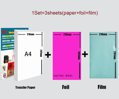 Water Transfers Decal 3Pcs Printable Laser Hot Stamping Paper Image Mug Stickers