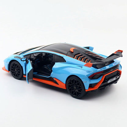 1/24 Lamborghini Huracán STO Model Car Metal Diecast Toy Cars Collection Blue
