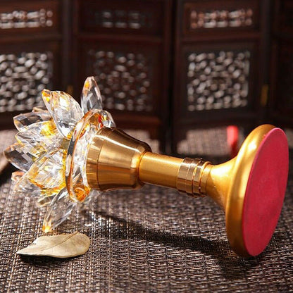 1pair 14cm Buddhism Alloy LED Lotus Lamp Shrine Temple Lights Lucky Home Decor