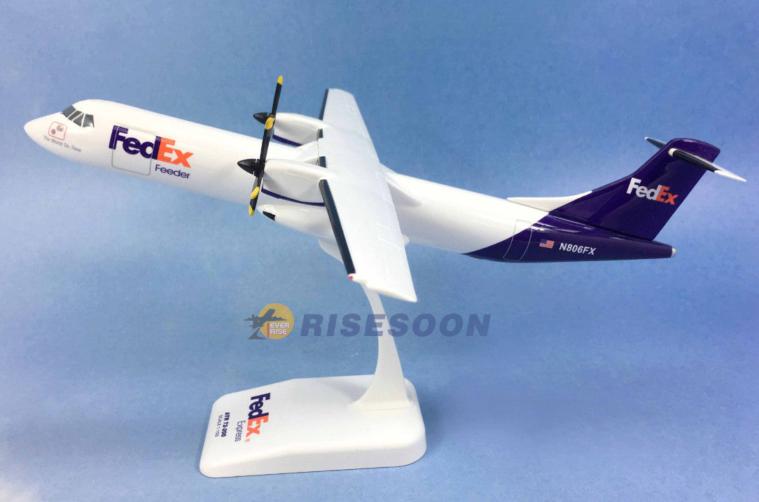 28CM 1:100 Risesoon FedEx ATR72-200 Airplane ABS Plastic Aircraft Plane Model