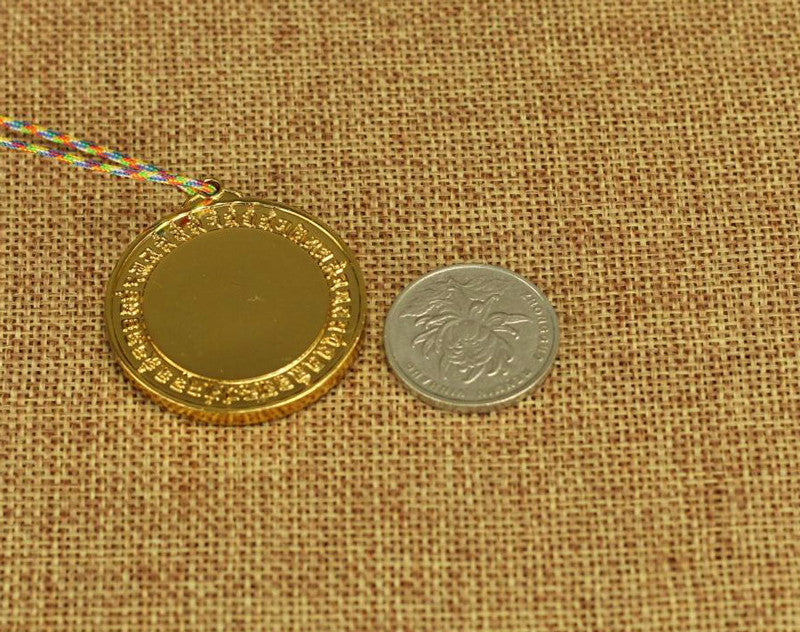 BLESSED GOLD GIFT ANTIEVIL PENDANT : MIRROR OF CUNDI GUAN YIN THOUSAND ARMS